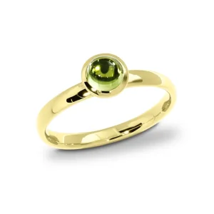 Triangel Ring Gold 585 Peridot 5 mm cab