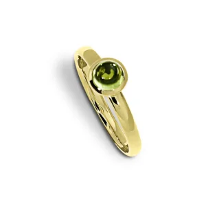 Triangel Ring Gold 585 Peridot 5 mm cab