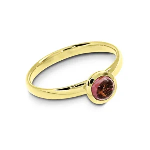 Triangel Ring Gold 585 rosa Turmalin 5 mm cab