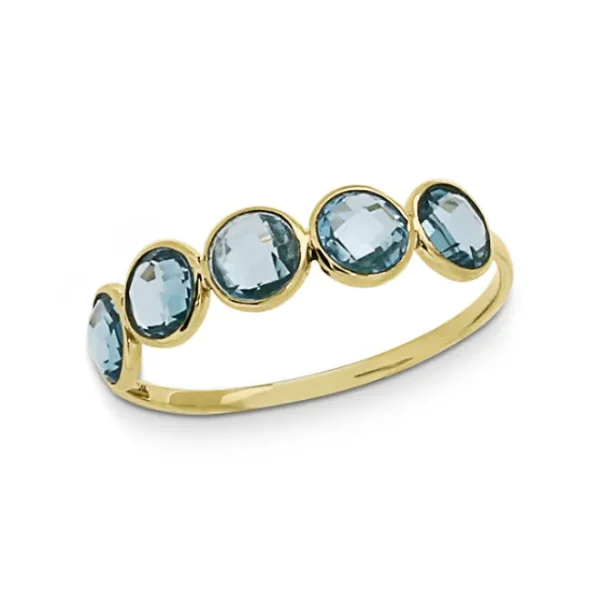 Triangel Ring Gold 585 Topas swiss blue 4 mm fac