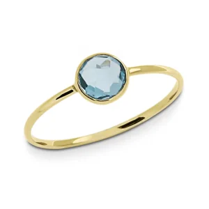 Triangel Ring Gold 585 Topas swiss blue 4 mm fac