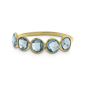 Triangel Ring Gold 585 Topas swiss blue 4 mm fac