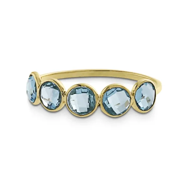 Triangel Ring Gold 585 Topas swiss blue 4 mm fac