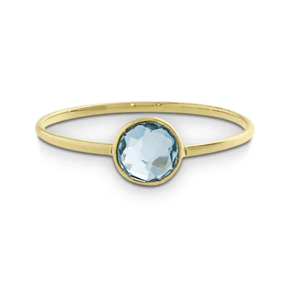 Triangel Ring Gold 585 Topas swiss blue 4 mm fac