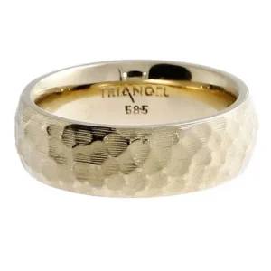 Triangel Ring Hammerschlag 7 mm 585 Gold