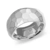 Triangel Ring Hammerschlag Welle Silber 10 mm