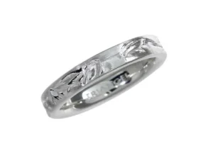 Triangel Ring Leaves Silber hell, 4 mm