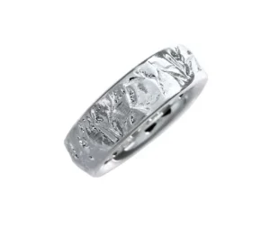 Triangel Ring Leaves Silber hell, 7 mm