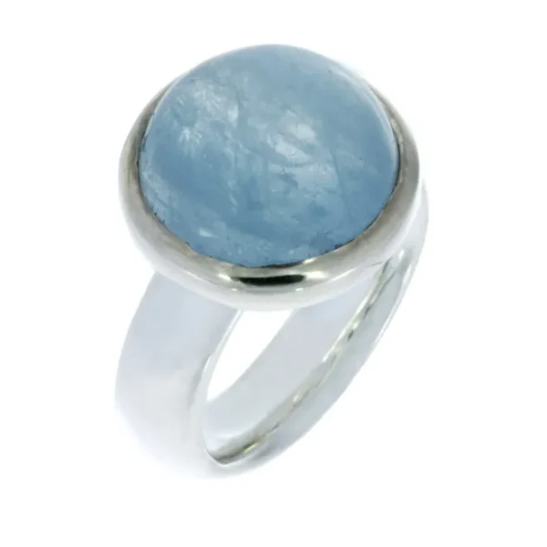 Triangel Ring si Aquamarin 14 mm