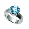 Triangel Ring si blauer Topas 8 mm rund fac