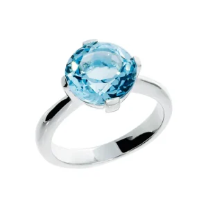 Triangel Ring si blauer Topas rund