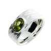 Triangel Ring si Crease peridot 7 x5 mm fac