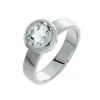 Triangel Ring si weißer Topas 8 mm rund fac