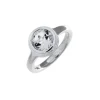 Triangel Ring Silber Crease Blossom Fassung weißerTopas 8 mm fac