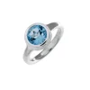 Triangel Ring Silber Crease Blossom Fassung blauer Topas 8 mm fac