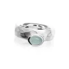 Triangel Ring Silber Hammerschlag 4 mm Aquamarin 7x5 oval