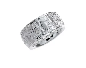 Triangel Ring Silber hell Leaves 10 mm