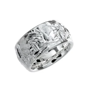 Triangel Ring Silber hell Leaves 12 mmm