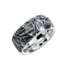 Triangel Ring Silber oxydiert Leaves 10 mmm