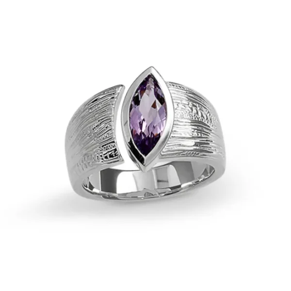 Triangel Ring Silber Strandcores Amethyst light 13 x 5 nav