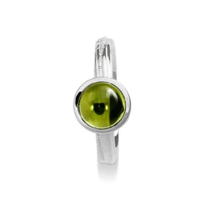 Triangel Ring Silber Strandcores Peridot 7 mm rund cab