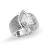 Triangel Ring Silber Strandcores weißer Topas 13 x 5 nav