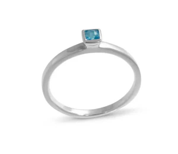 Triangel Ring Silber swiss blue Topas 3,5 x 3.5 mm fac