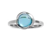 Triangel Ring Silber swiss blueTopas 7 mm rund cab