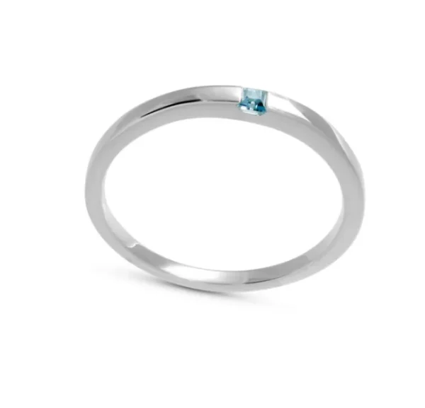 Triangel Ring Silber swiss blueTopas 2x2 fac