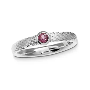 Triangel Ring Silber Waves pink Turmalin 3 mm rund fac