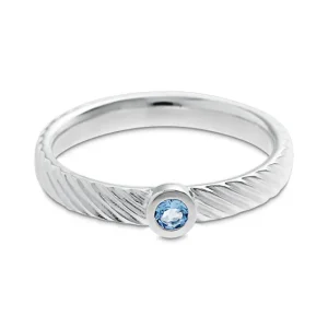 Triangel Ring Silber Waves Topas swiss blue 3 mm rund fac