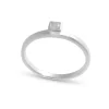 Triangel Ring Silber weißer Topas 3,5 x 3.5 mm fac