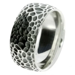 Triangel Ring Voronoi Silber oxydiert, 10 mm