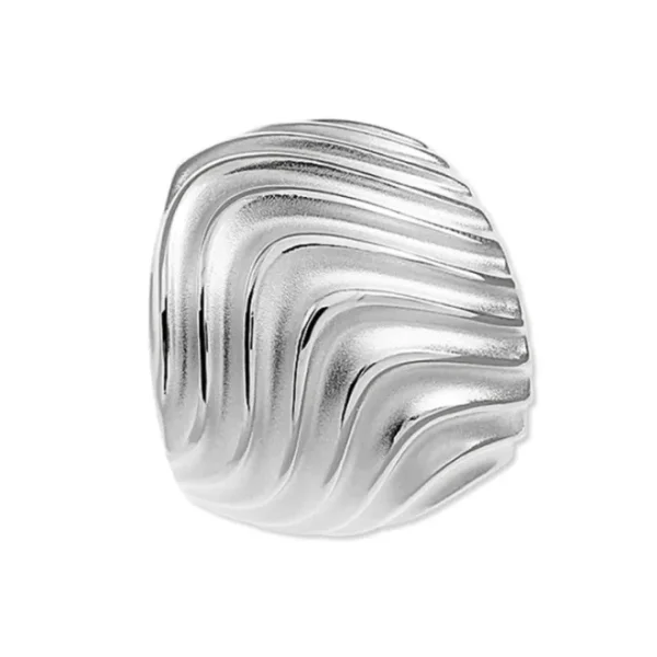 Triangel Ring Waves 24mm Silber