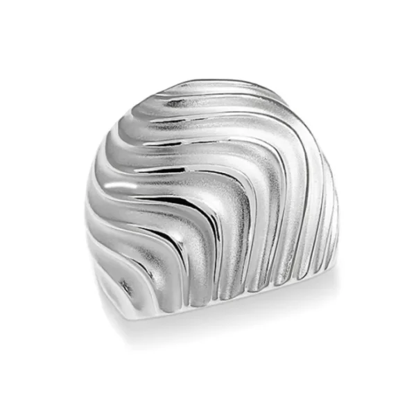 Triangel Ring Waves 24mm Silber